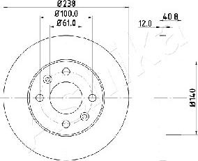 Ashika 60-00-0714 - Тормозной диск autospares.lv