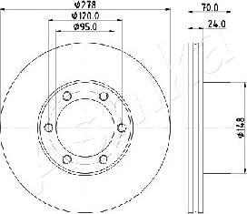 Ashika 60-00-0715 - Тормозной диск autospares.lv