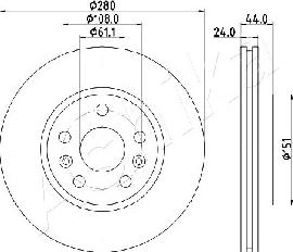 Ashika 60-00-0716 - Тормозной диск autospares.lv