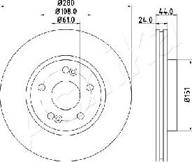 Ashika 60-00-0710 - Тормозной диск autospares.lv