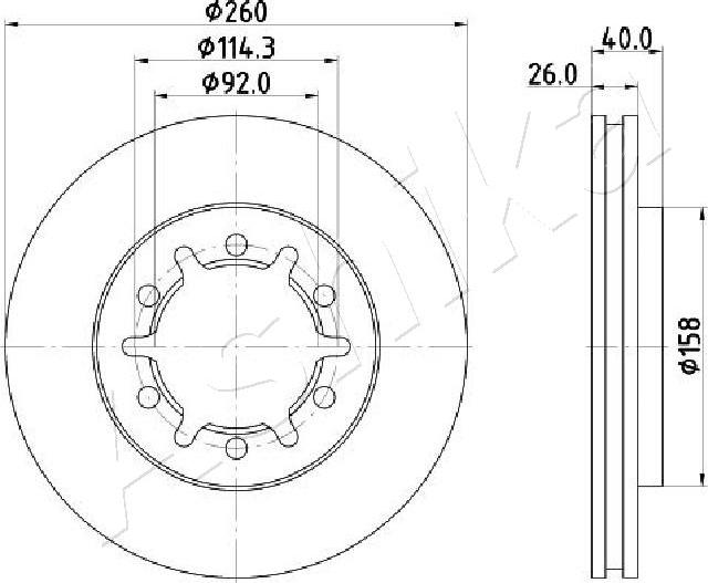 Ashika 60-01-180C - Тормозной диск autospares.lv