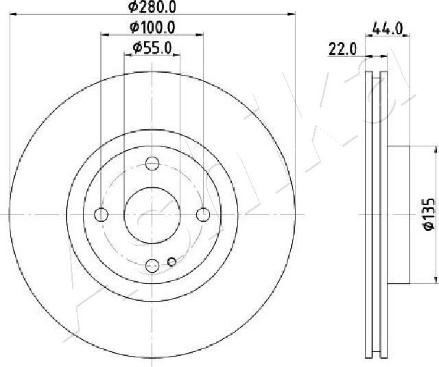 Ashika 60-03-370C - Тормозной диск autospares.lv