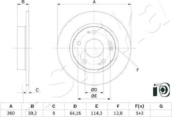 Ashika 61-04-428C - Тормозной диск autospares.lv