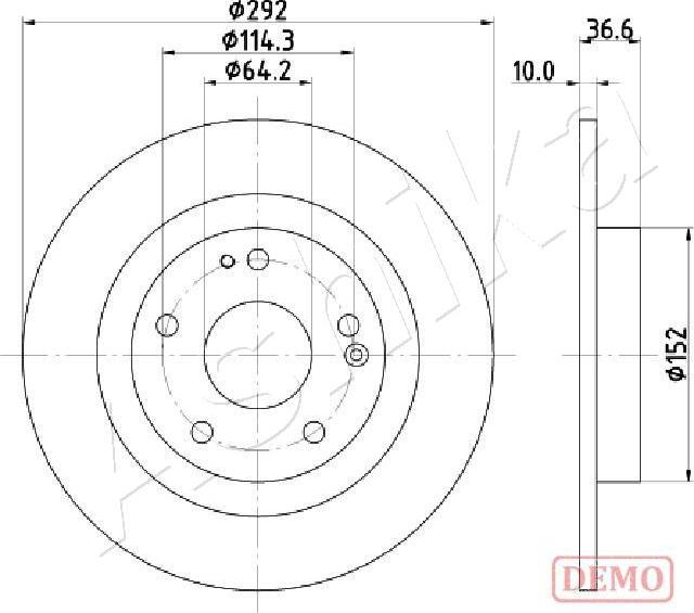 Ashika 61-04-427C - Тормозной диск autospares.lv