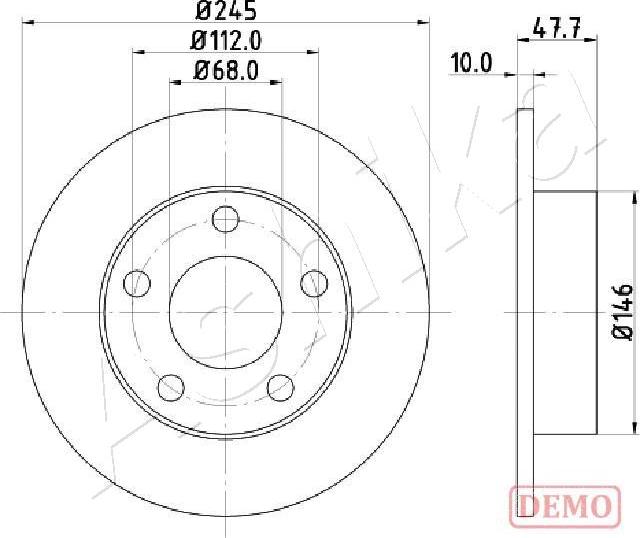 Ashika 61-00-0905C - Тормозной диск autospares.lv