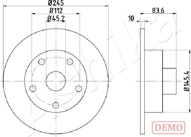 Ashika 61-00-0906C - Тормозной диск autospares.lv