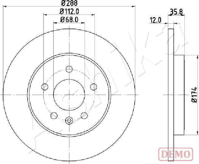 Ashika 61-00-0908C - Тормозной диск autospares.lv