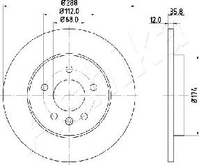 Ashika 61-00-0908 - Тормозной диск autospares.lv