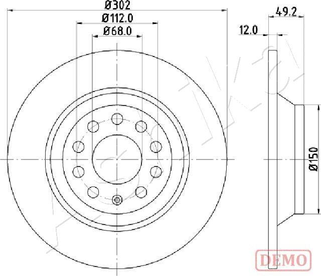 Ashika 61-00-0915C - Тормозной диск autospares.lv