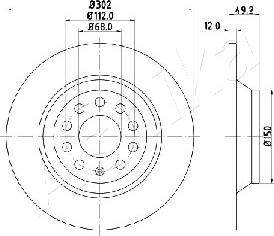 Ashika 61-00-0915 - Тормозной диск autospares.lv