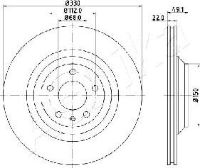 Ashika 61-00-0916 - Тормозной диск autospares.lv