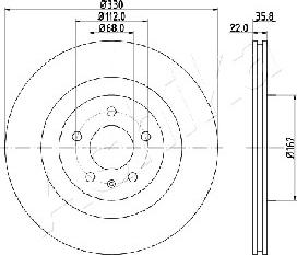 Ashika 61-00-0911 - Тормозной диск autospares.lv