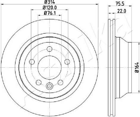 Ashika 61-00-0934C - Тормозной диск autospares.lv