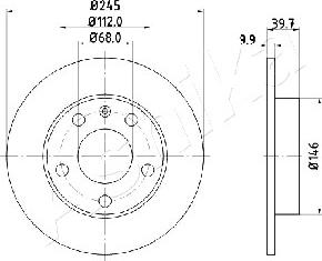 Ashika 61-00-0929 - Тормозной диск autospares.lv