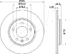 Ashika 61-00-0925 - Тормозной диск autospares.lv