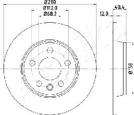 Ashika 61-00-0926 - Тормозной диск autospares.lv