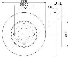 Ashika 61-00-0921 - Тормозной диск autospares.lv