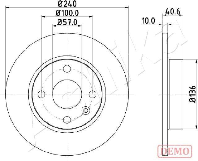 Ashika 61-00-0405C - Тормозной диск autospares.lv