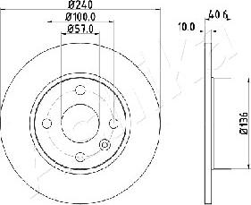 Ashika 61-00-0405 - Тормозной диск autospares.lv