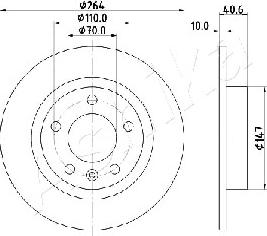 Ashika 61-00-0400 - Тормозной диск autospares.lv