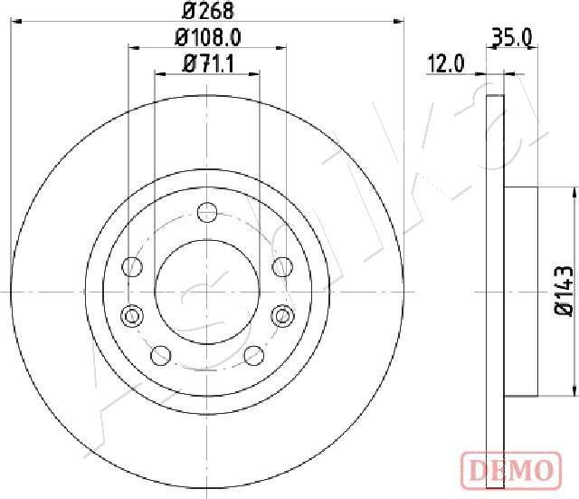 Ashika 61-00-0408C - Тормозной диск autospares.lv