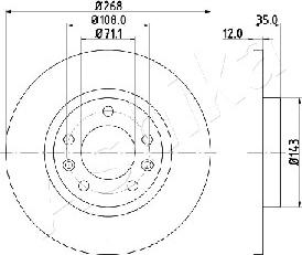 Ashika 61-00-0408 - Тормозной диск autospares.lv