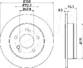 Ashika 61-00-0504 - Тормозной диск autospares.lv