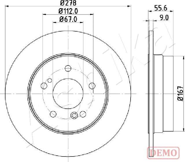 Ashika 61-00-0505C - Тормозной диск autospares.lv