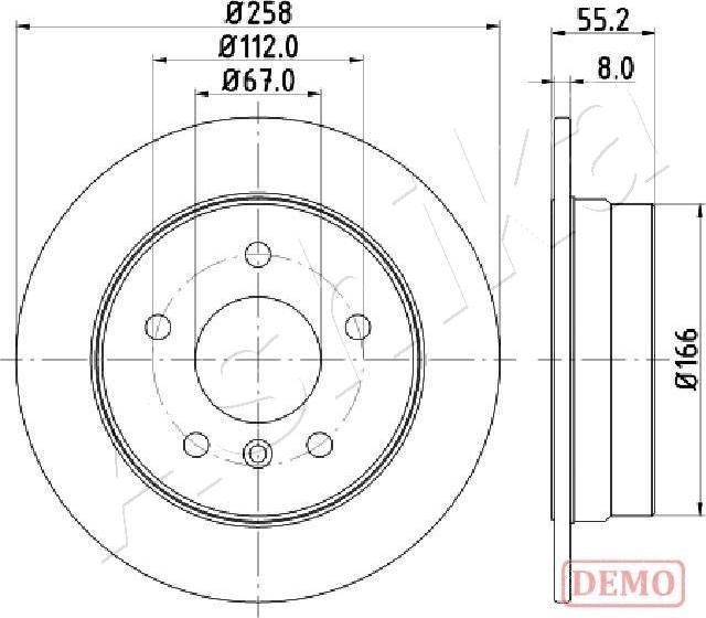 Ashika 61-00-0500C - Тормозной диск autospares.lv