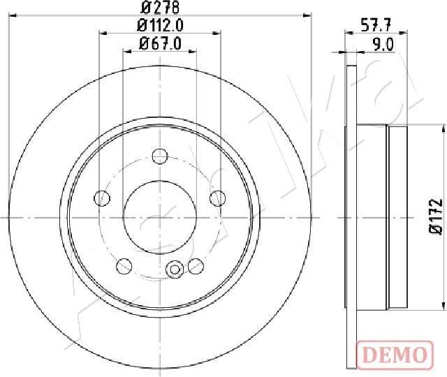 Ashika 61-00-0508C - Тормозной диск autospares.lv