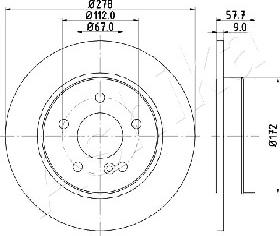 Ashika 61-00-0508 - Тормозной диск autospares.lv