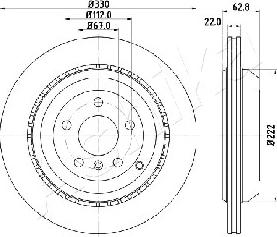 Ashika 61-00-0519 - Тормозной диск autospares.lv