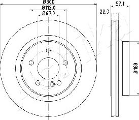 Ashika 61-00-0510 - Тормозной диск autospares.lv