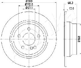 Ashika 61-00-0513 - Тормозной диск autospares.lv