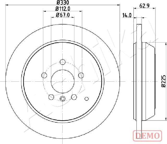 Ashika 61-00-0524C - Тормозной диск autospares.lv