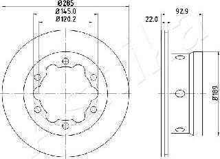 Ashika 61-00-0528 - Тормозной диск autospares.lv