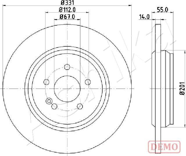 Ashika 61-00-0523C - Тормозной диск autospares.lv