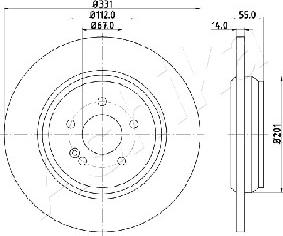 Ashika 61-00-0523 - Тормозной диск autospares.lv