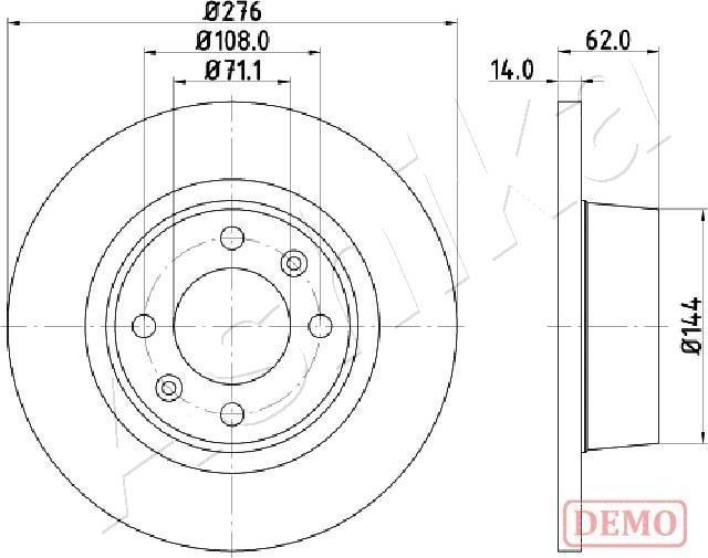 Ashika 61-00-0604C - Тормозной диск autospares.lv