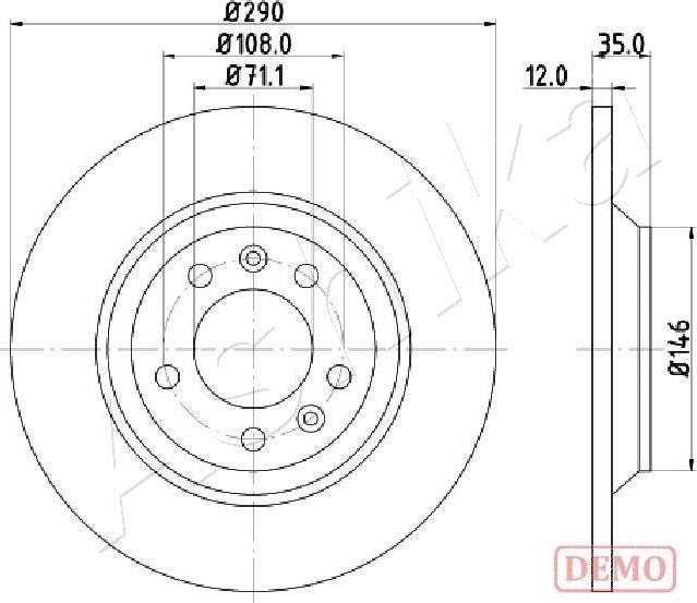 Ashika 61-00-0605C - Тормозной диск autospares.lv