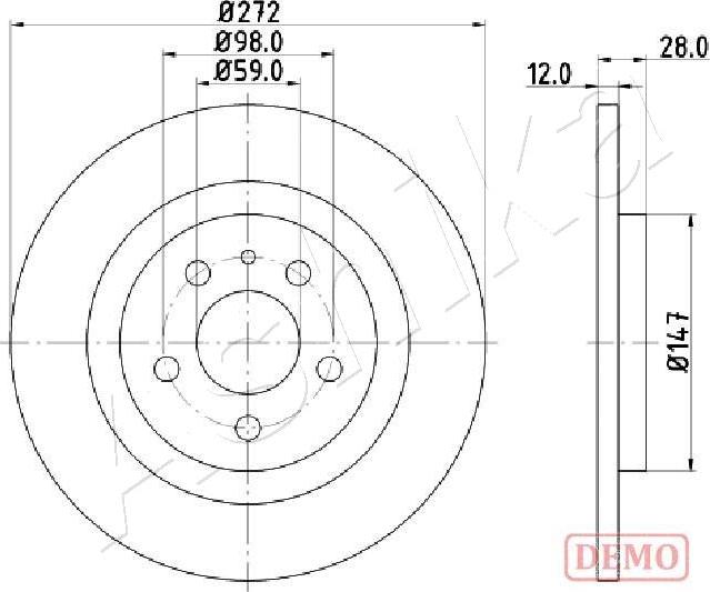 Ashika 61-00-0606C - Тормозной диск autospares.lv