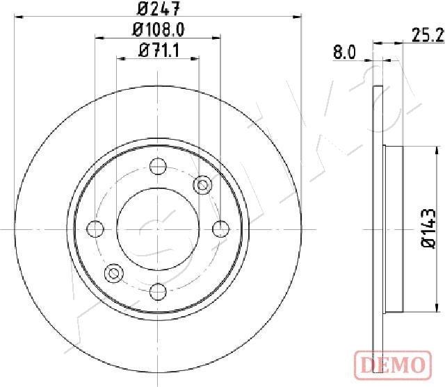 Ashika 61-00-0615C - Тормозной диск autospares.lv