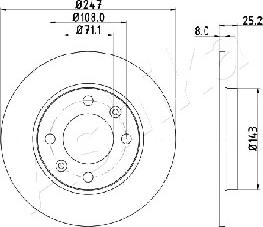 Ashika 61-00-0615 - Тормозной диск autospares.lv