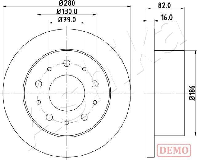 Ashika 61-00-0611C - Тормозной диск autospares.lv