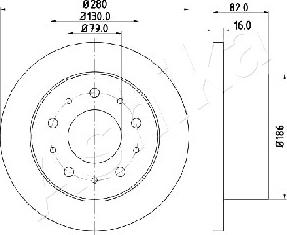 Ashika 61-00-0611 - Тормозной диск autospares.lv