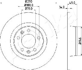 Ashika 61-00-0612 - Тормозной диск autospares.lv