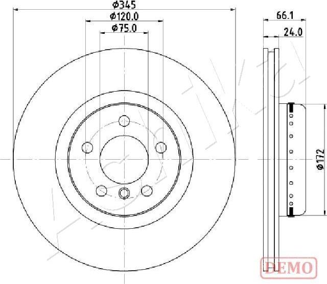 Ashika 61-00-0104C - Тормозной диск autospares.lv