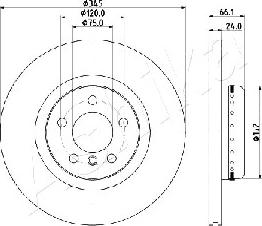 Ashika 61-00-0104 - Тормозной диск autospares.lv