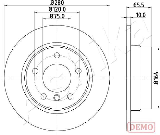 Ashika 61-00-0100C - Тормозной диск autospares.lv