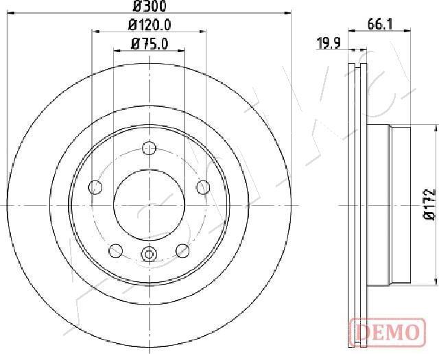 Ashika 61-00-0101C - Тормозной диск autospares.lv